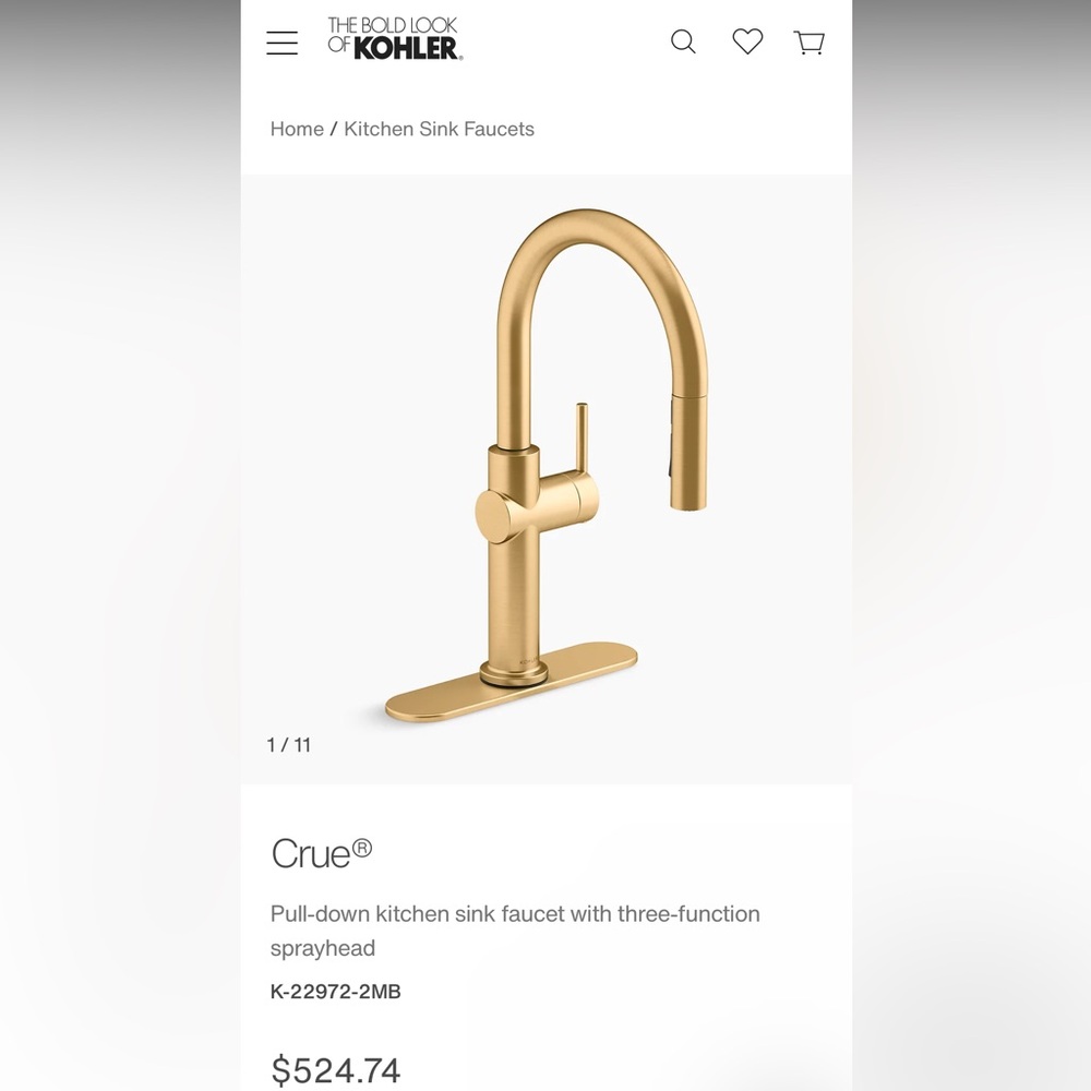 Kohler Crue Kitchen Faucet